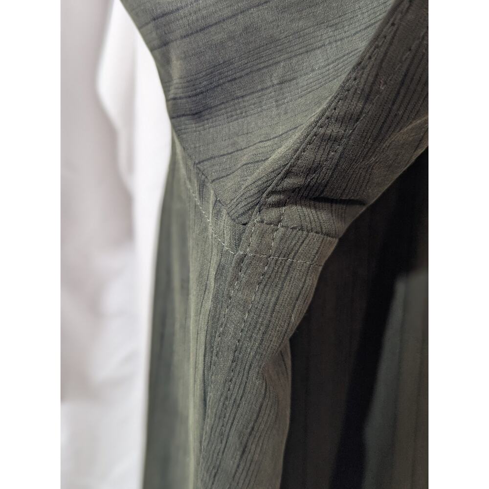 Croft & Barrow Sz XXL Forest Green with Black Pin Stripes Short Sleeve Button Up - Picture 8 of 10